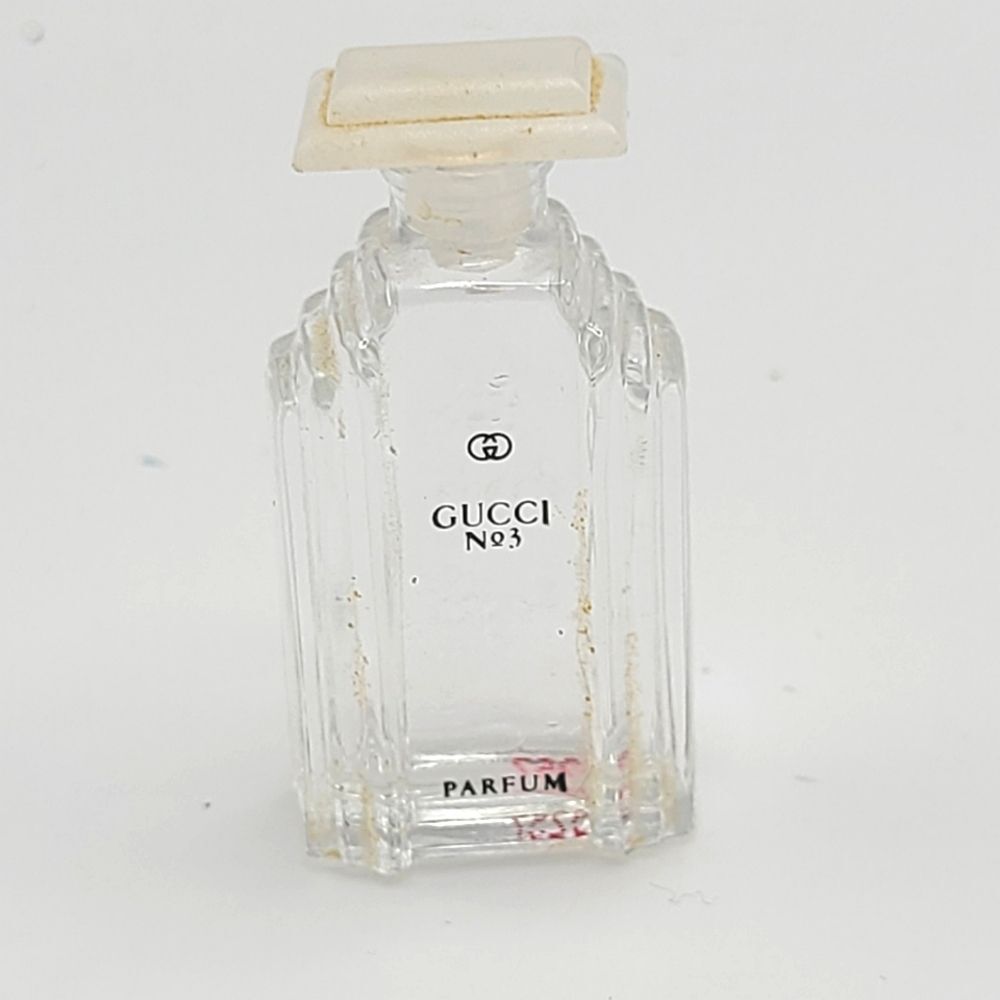 Gucci No. 3 Parfum Bottle with White Cap, Miniature Vintage Discontinued